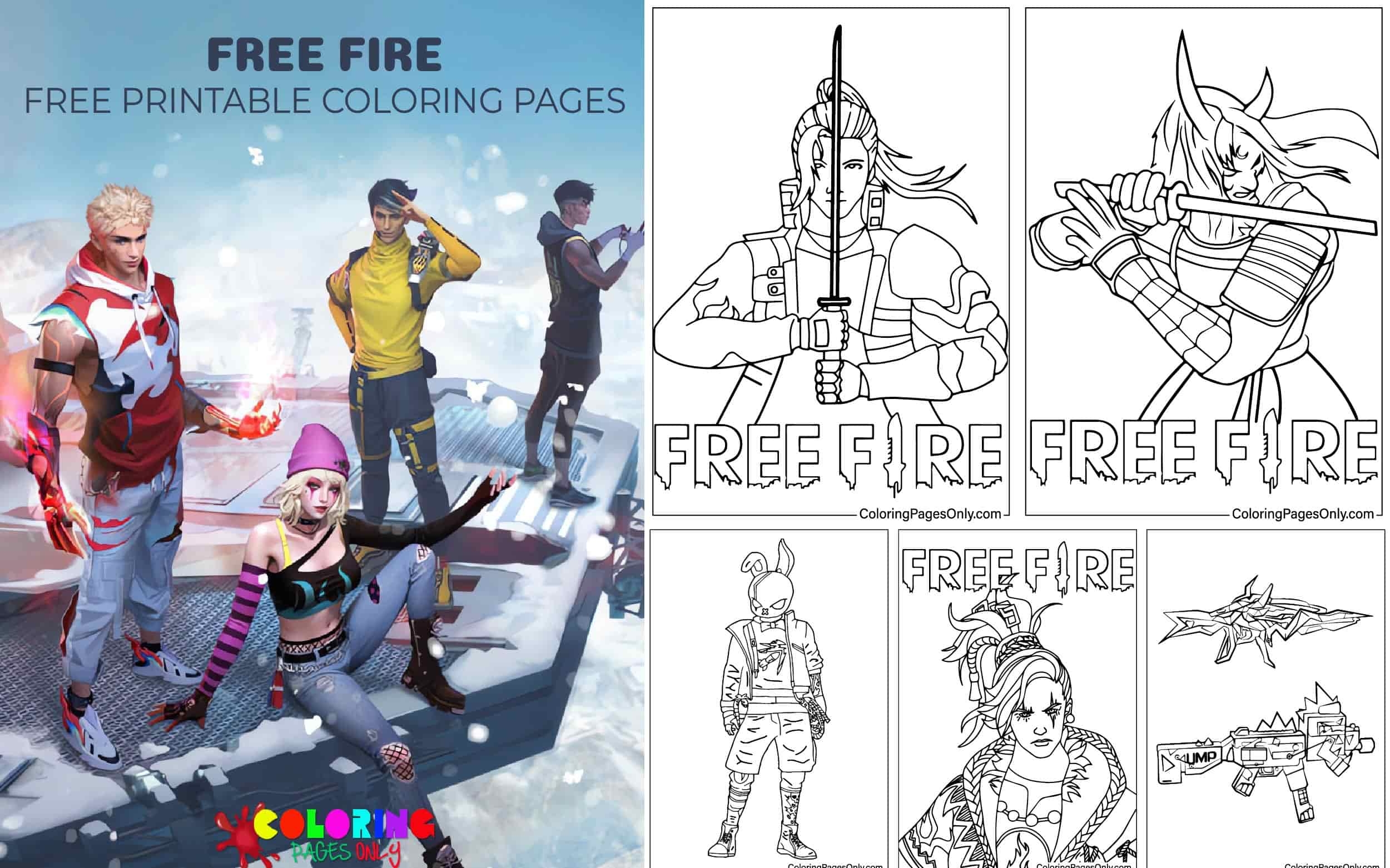 40 Free Fire Coloring Pages Free Printable PDF JPG PNG Online 