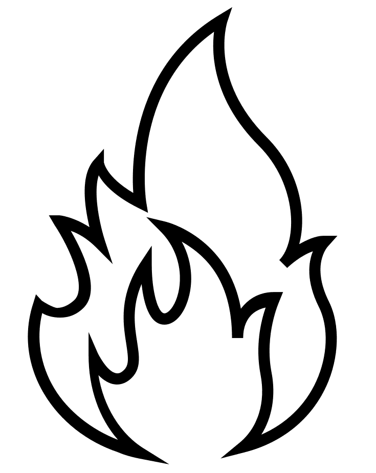 Flame Coloring Pages Coloring Flame Fire Pages Getcolorings Printable 