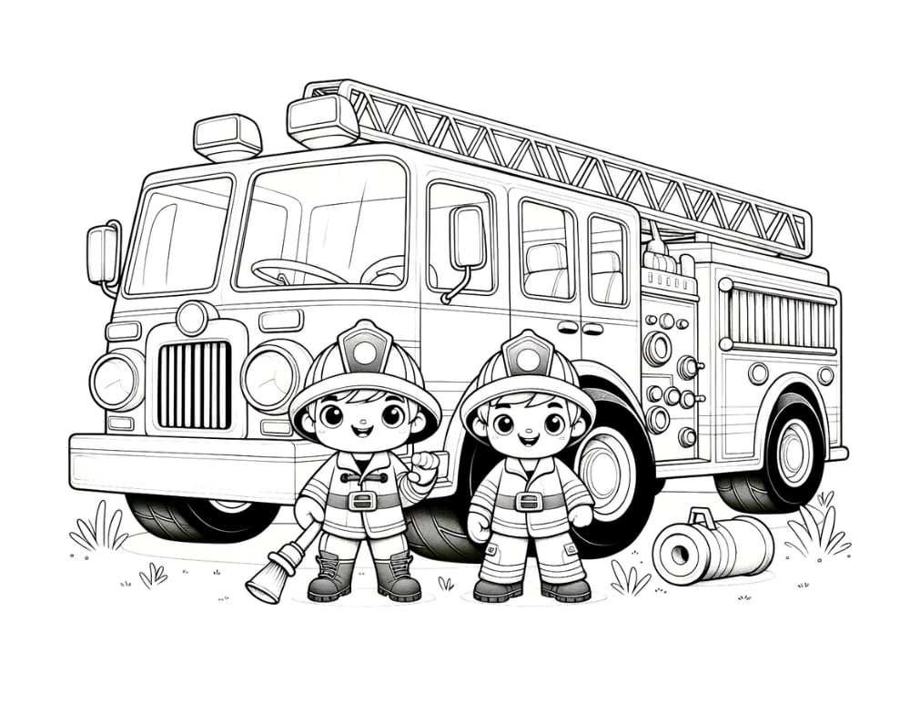 Free Fire Truck Coloring Pages For Kids