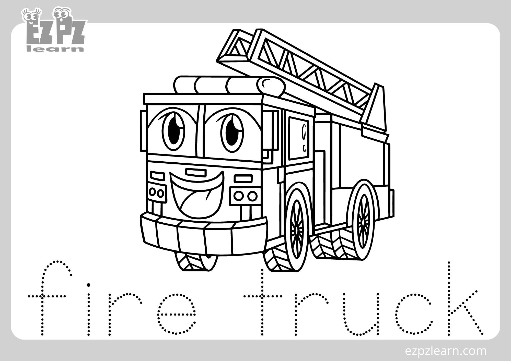 Free Printable Firetruck Coloring Pages For Kids