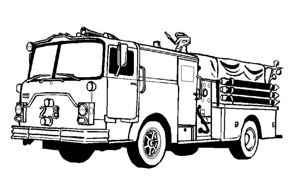 Printable Fire Truck Coloring Page Coloring Home