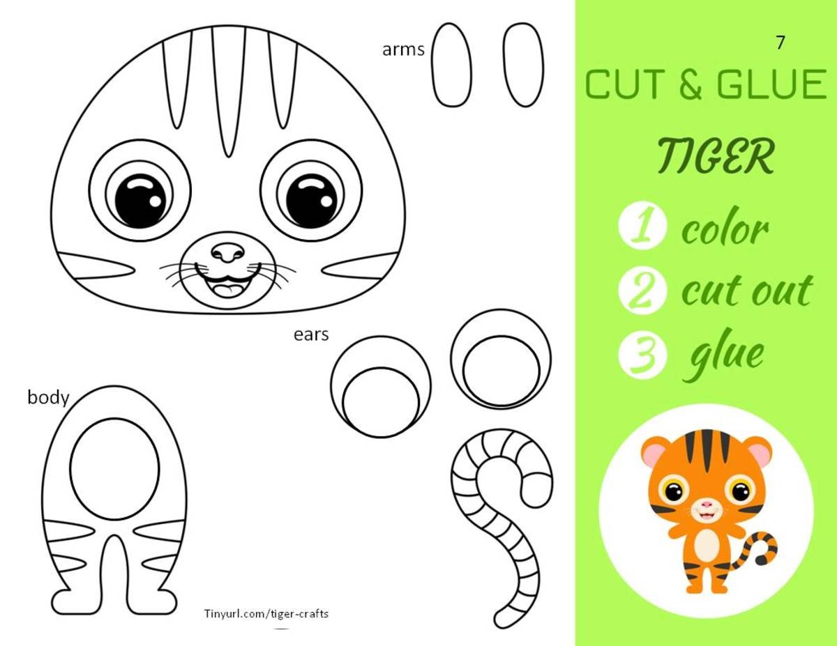 free printable tiger craft template
