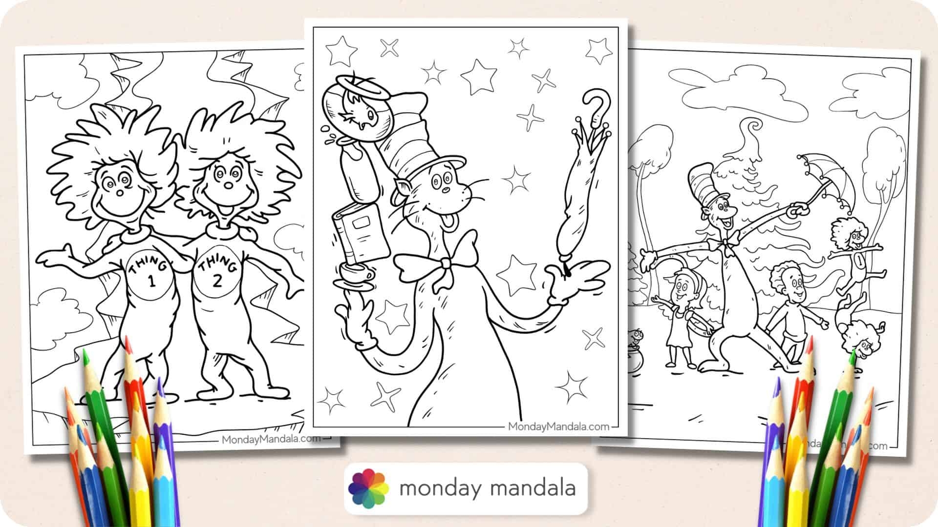 free printable cat in the hat craft template