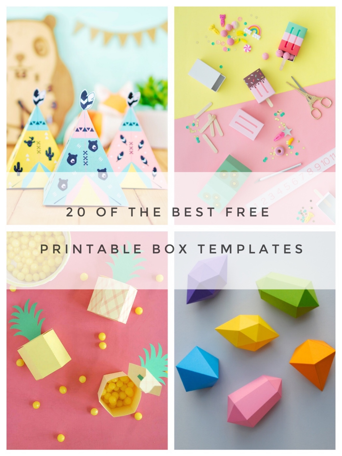 printable templates paper craft box cute