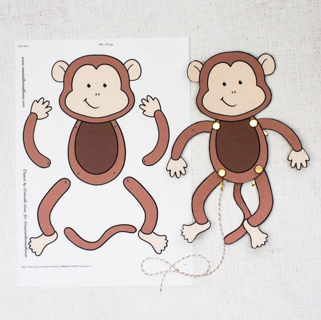free printable monkey craft template
