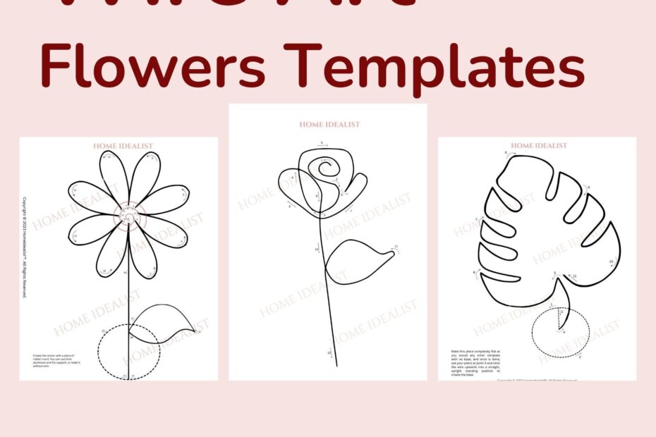 35 Flower garden Wire Art Templates Wire Bending Figure Patterns
