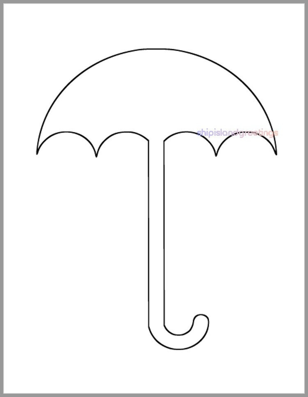 printable umbrella craft template