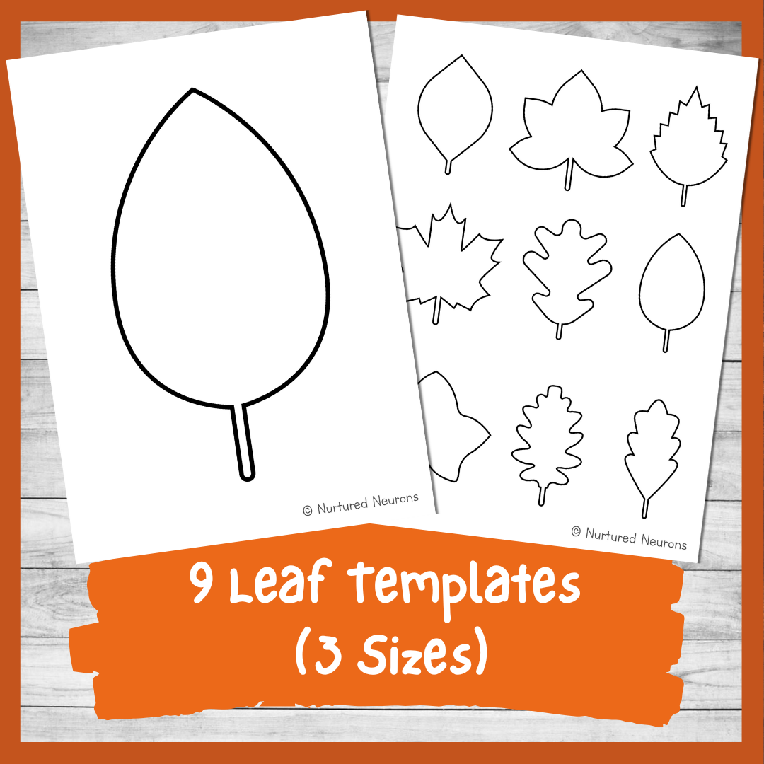 9 Printable Leaf Templates 3 Different Sizes Nurtured Neurons