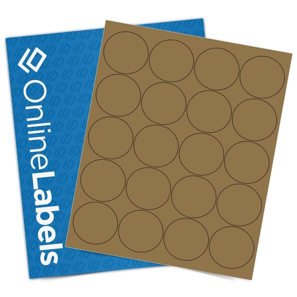 Amazon 2 Inch Brown Kraft Round Labels Pack Of 2 000 Circle Stickers 100 Sheets Inkjet Laser Printer Online Labels Candle Labels Office Products