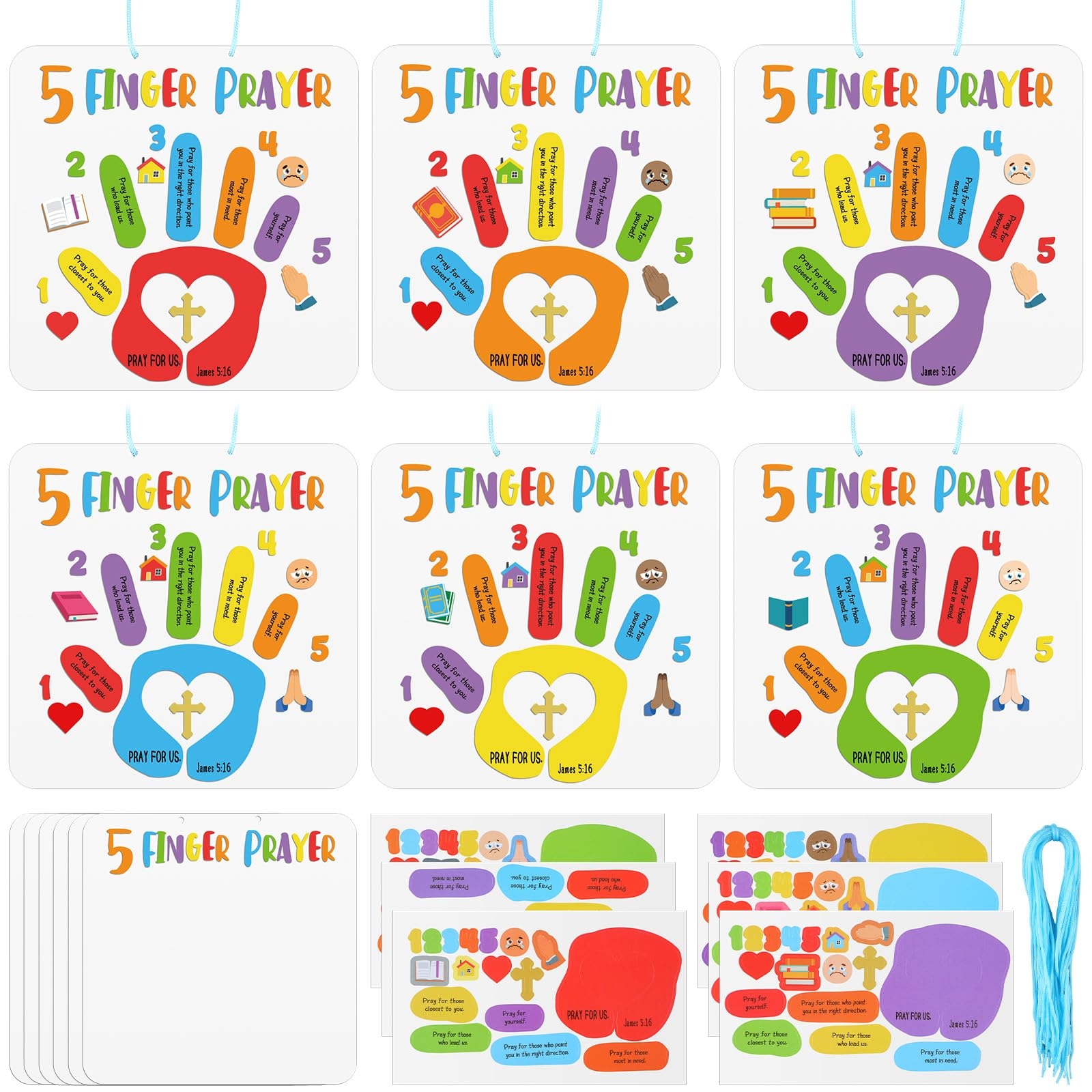 Amazon MotiMind 30 Sets Bible Crafts For Kids 5 Finger Prayer 
