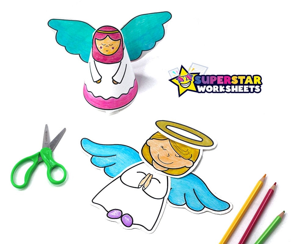 Angel Template Free Printables Superstar Worksheets