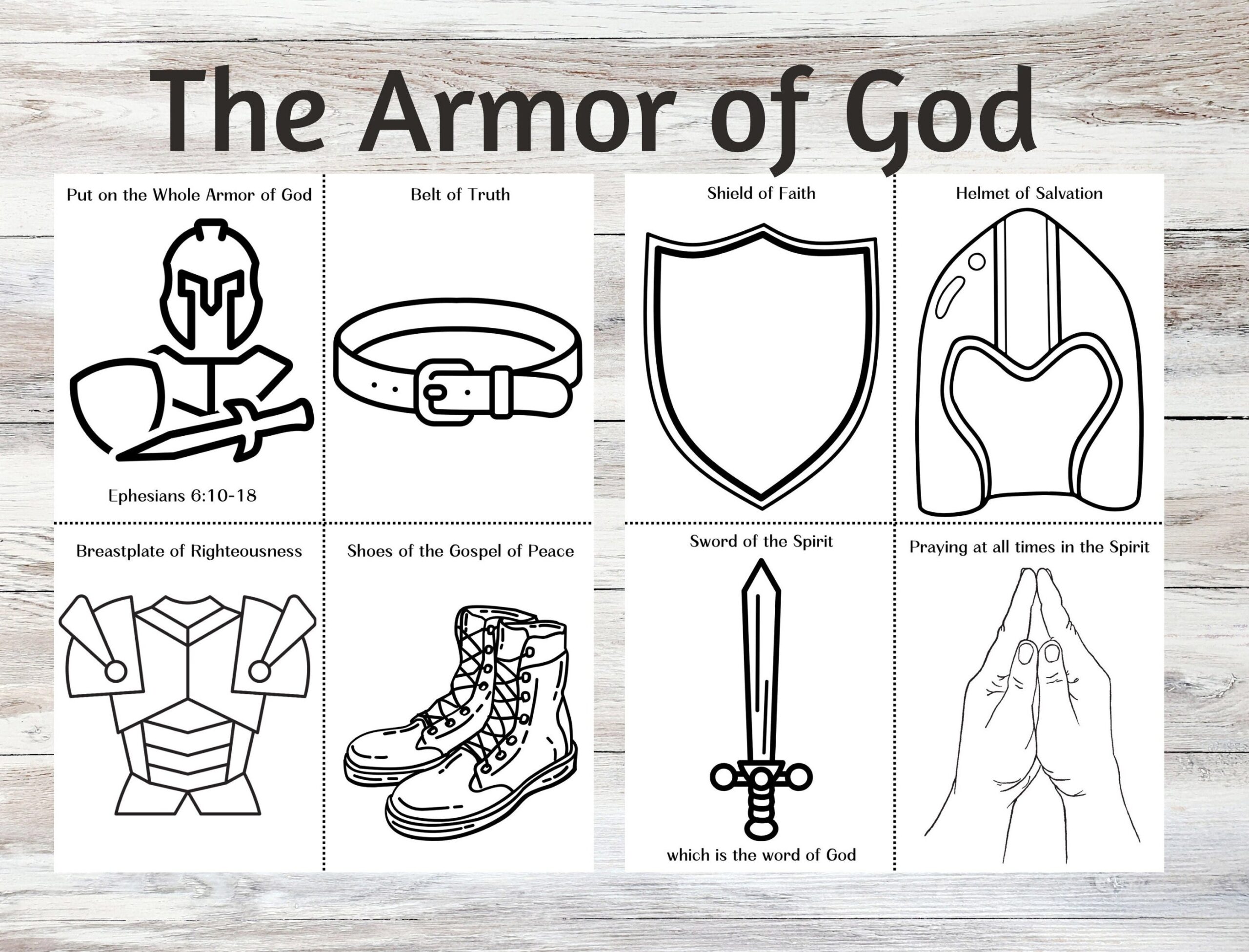 Armor Of God Printable Ephesians 6 Craft Armor Of God Coloring 