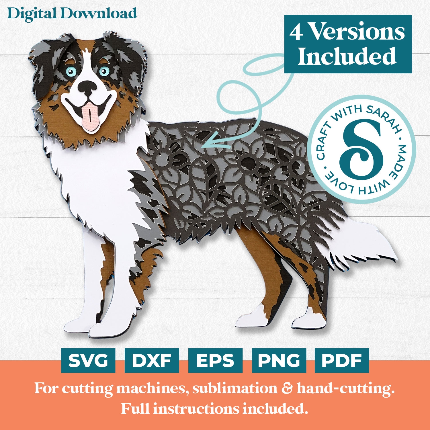 Australian Shepherd SVG Version 2 Craft With Sarah