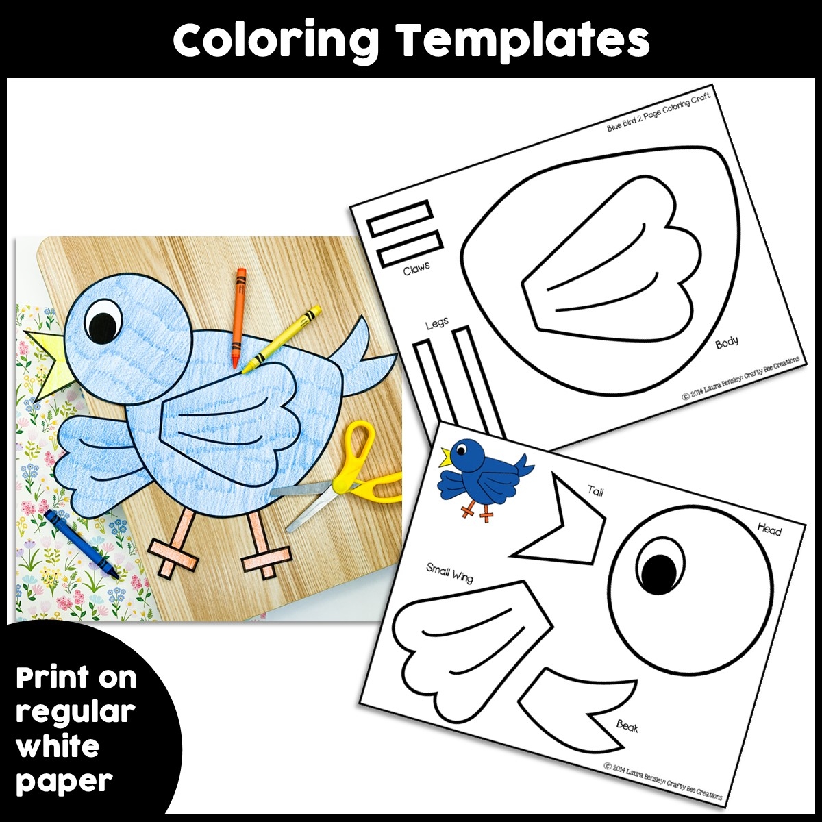 bird craft template printable