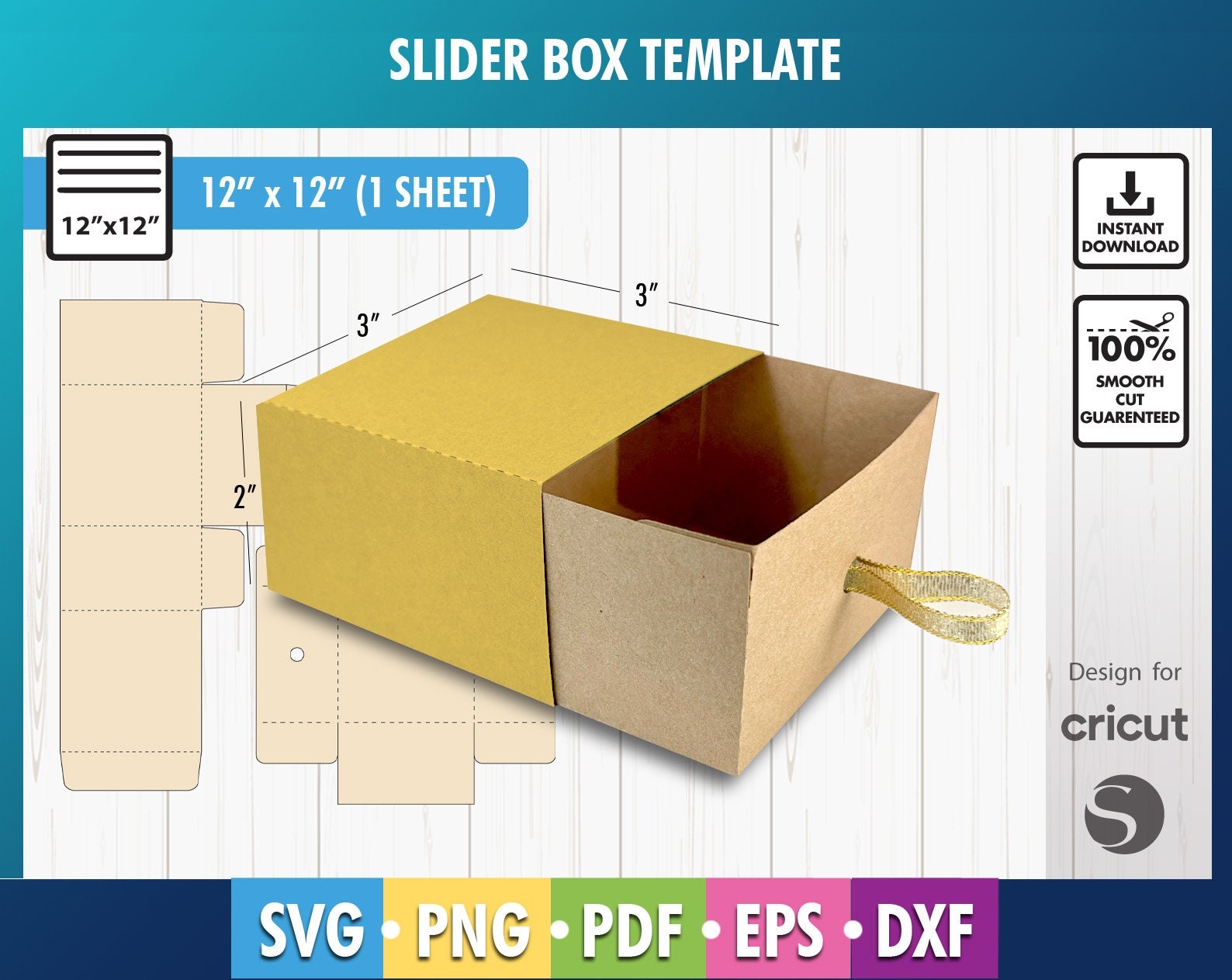 Box Template SVG Packaging Box SVG Drawer Box Sliding Box 