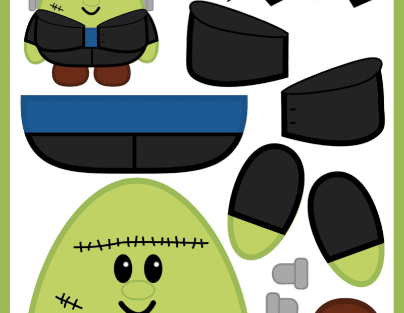 Build a Frankenstein Free Printable Halloween Paper Craft