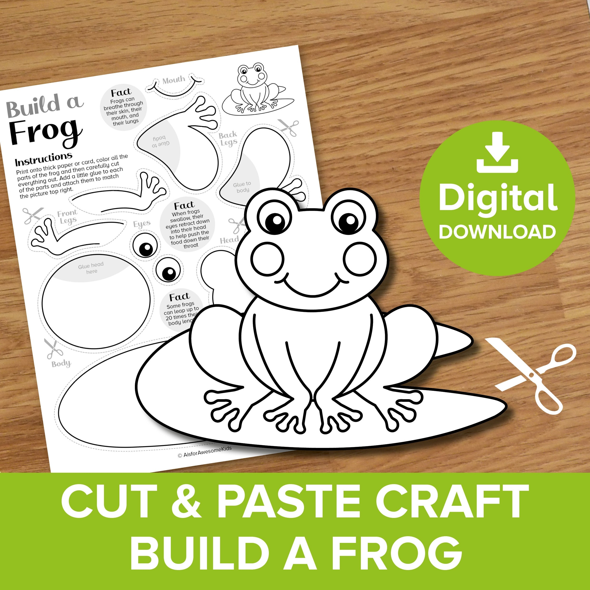 free printable frog craft template