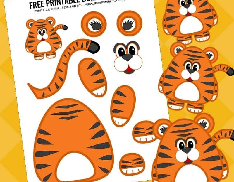 Build A Tiger Free Printable Paper Tiger Craft Template