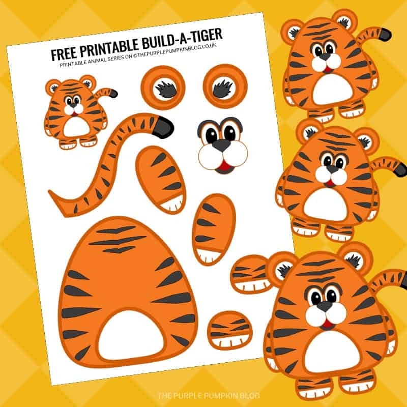 printable letter t tiger craft template