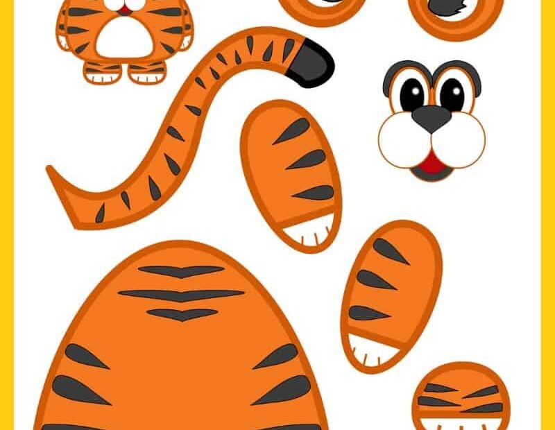 Build A Tiger Free Printable Paper Tiger Craft Template