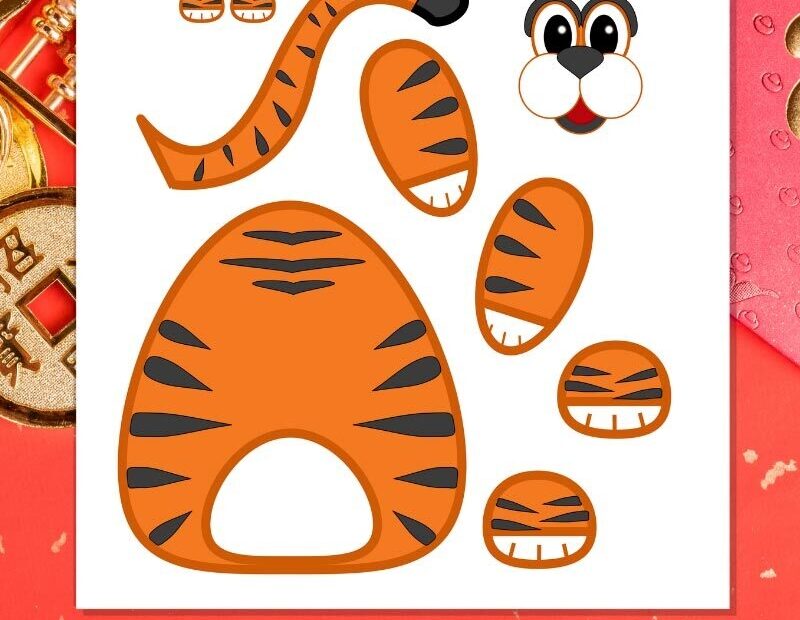 Build A Tiger Free Printable Paper Tiger Craft Template