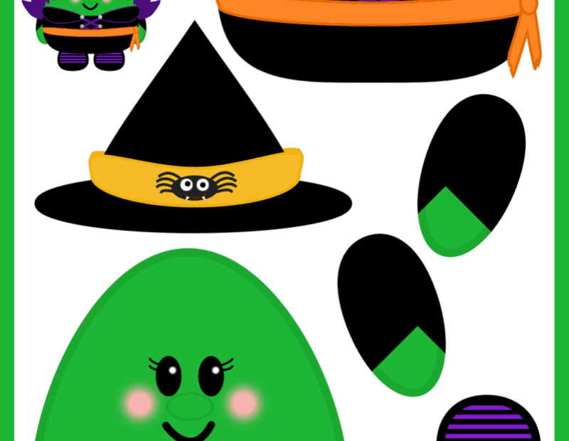Build a Witch Free Printable Halloween Paper Craft For Kids