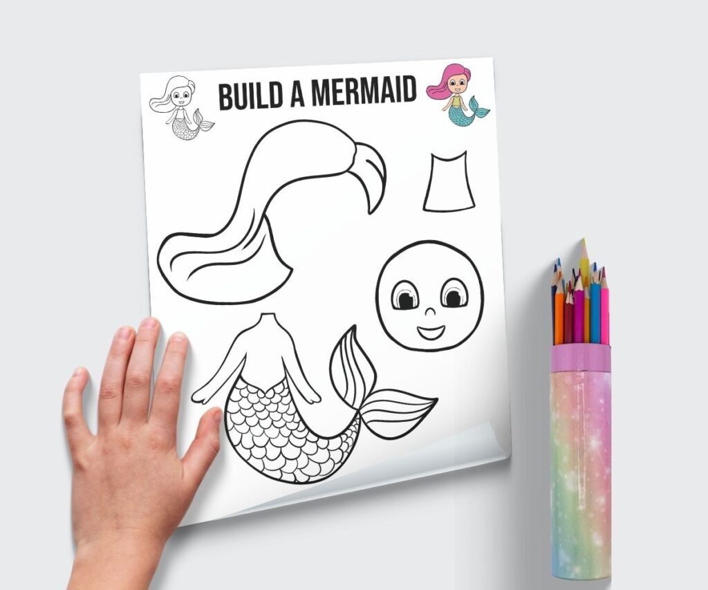 printable mermaid craft template