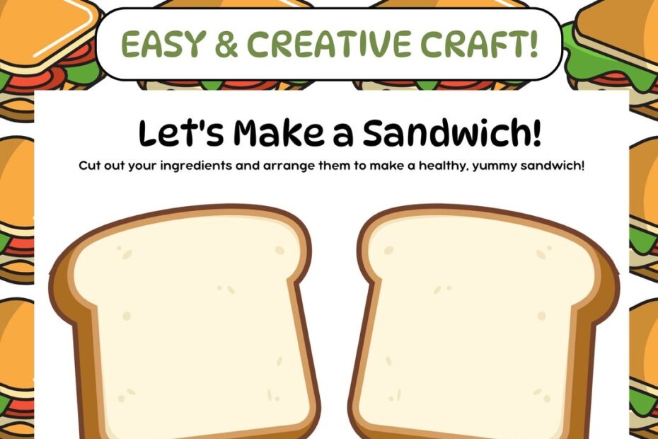 Build Your Own Sandwich Printable Kit Includes Instruction bread