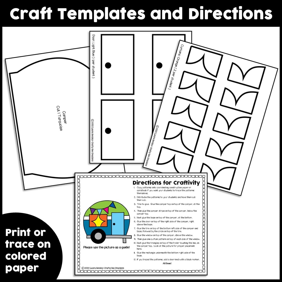 Camper Craft Activity Crafty Bee Creations