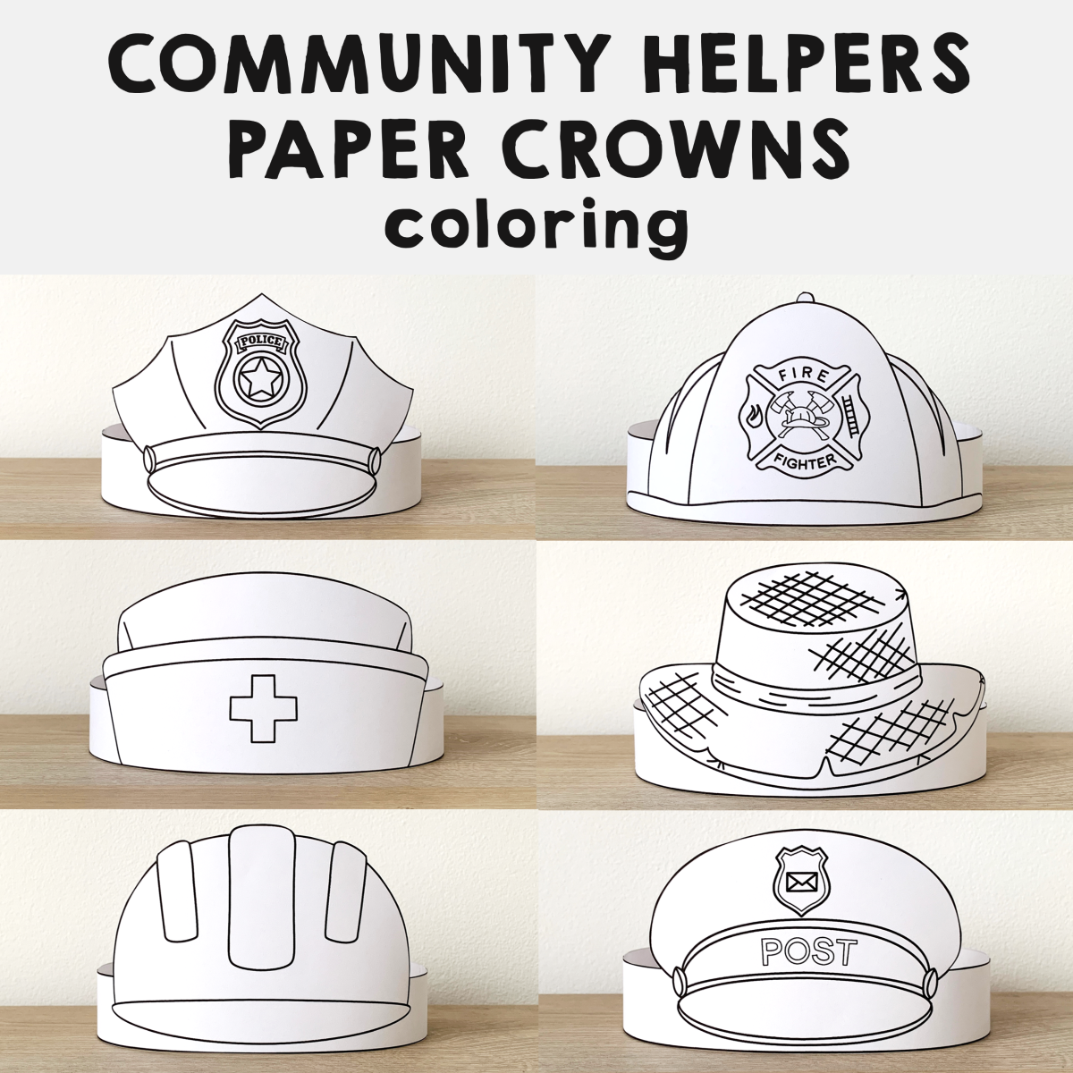 printable community helpers craft template