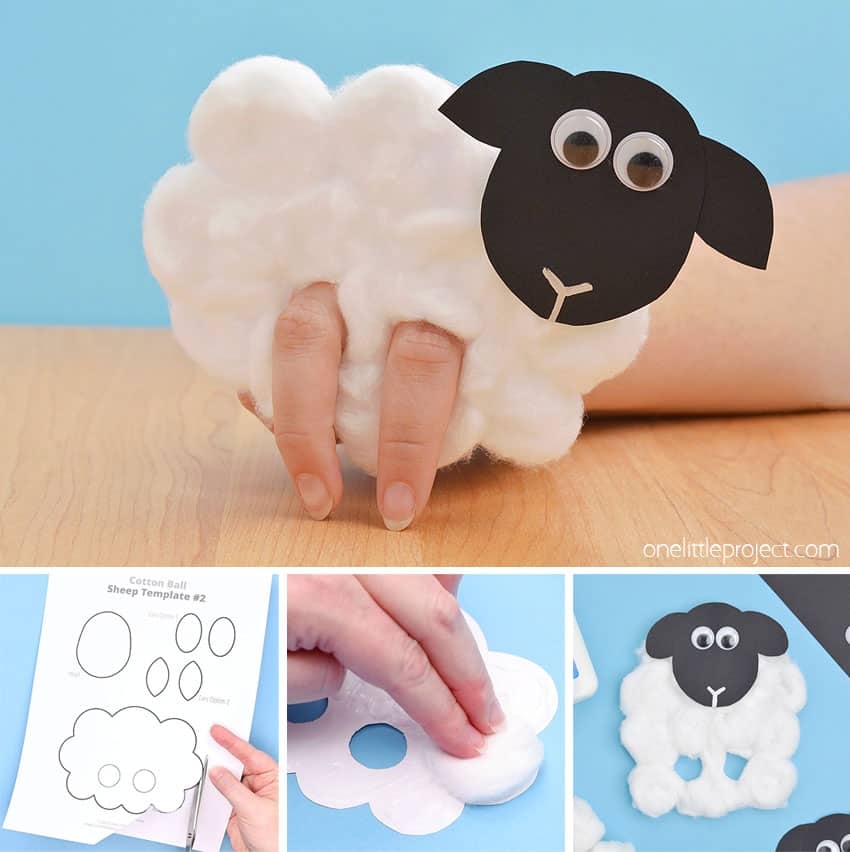 Cotton Ball Sheep Craft Easy Sheep Puppet For Spring
