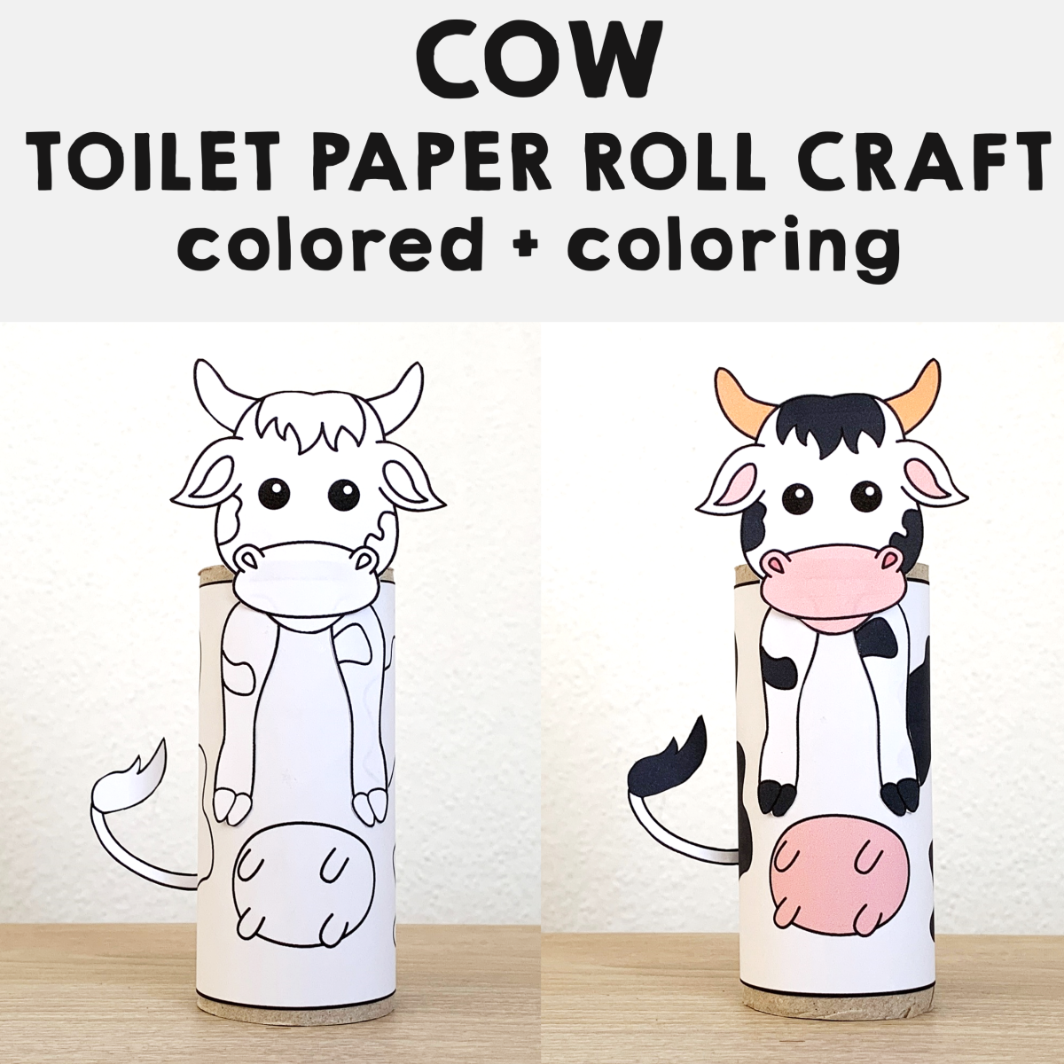 Cow Toilet Paper Roll Craft Printable Farm Animal Coloring Activity Kids Made By Teachers