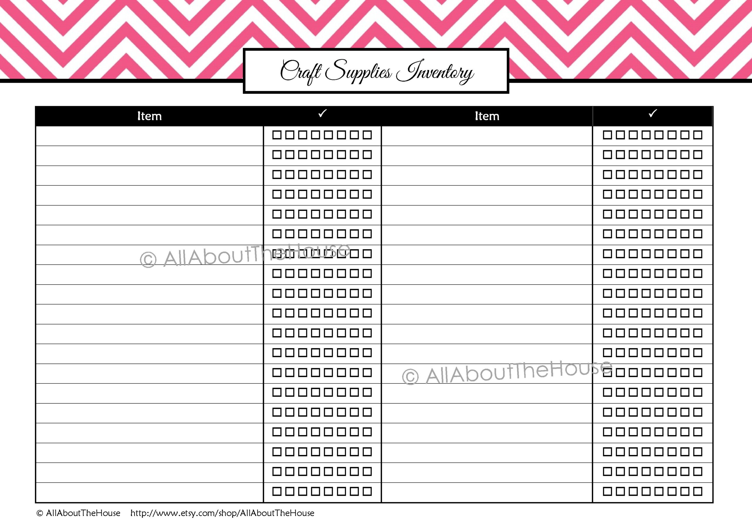 Craft Supplies Inventory AllAboutTheHouse Printables