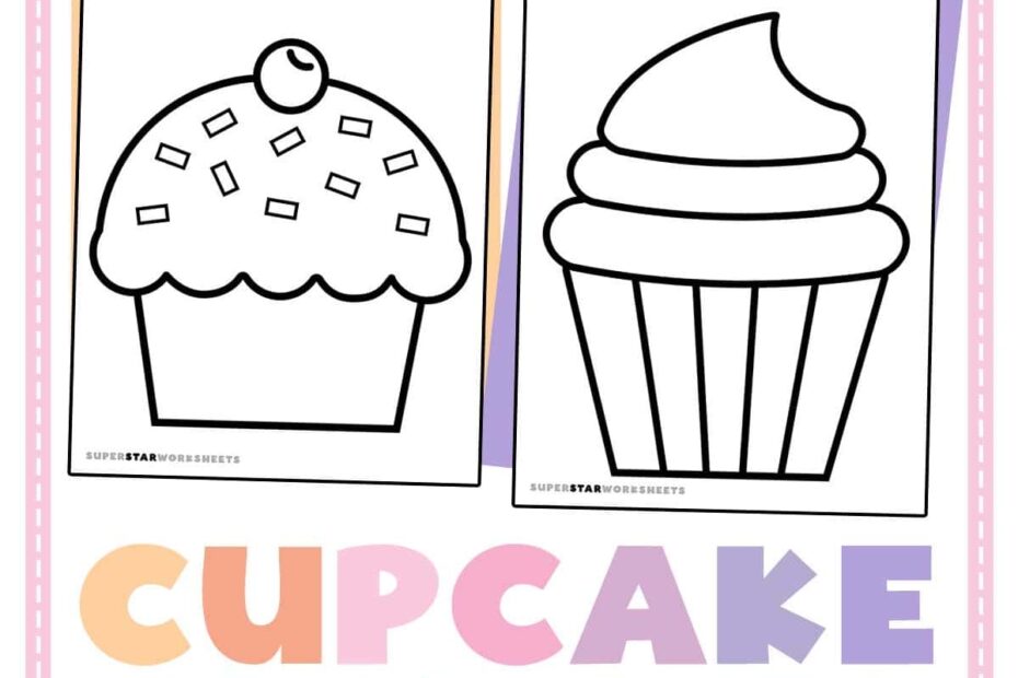 Cupcake Template Free Printables Superstar Worksheets