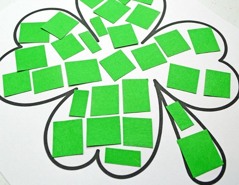 Cut And Paste Shamrock Template Or Coloring Page Oh My Creative