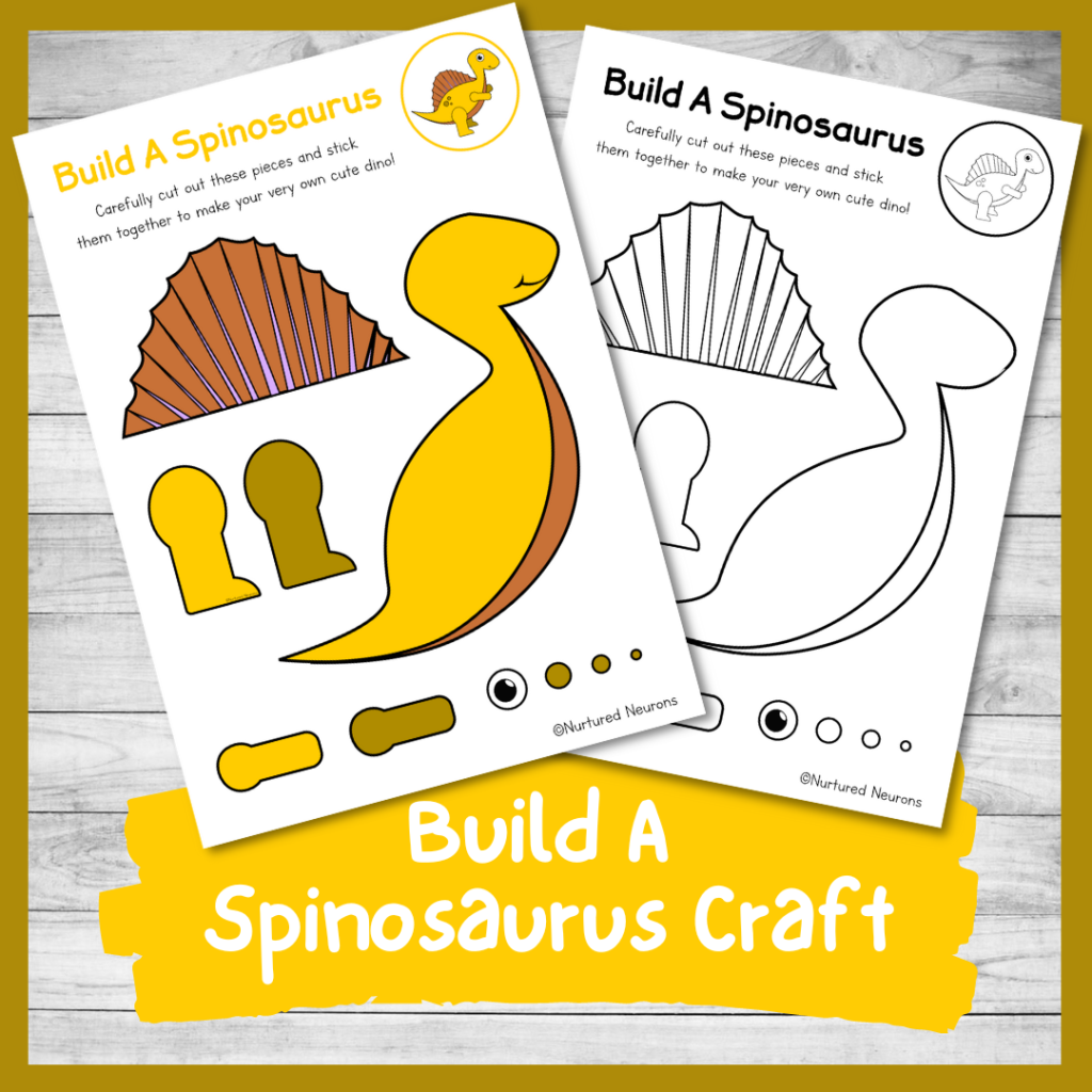 Cute Build A Spinosaurus Craft Cut And Paste Activity For Kids 