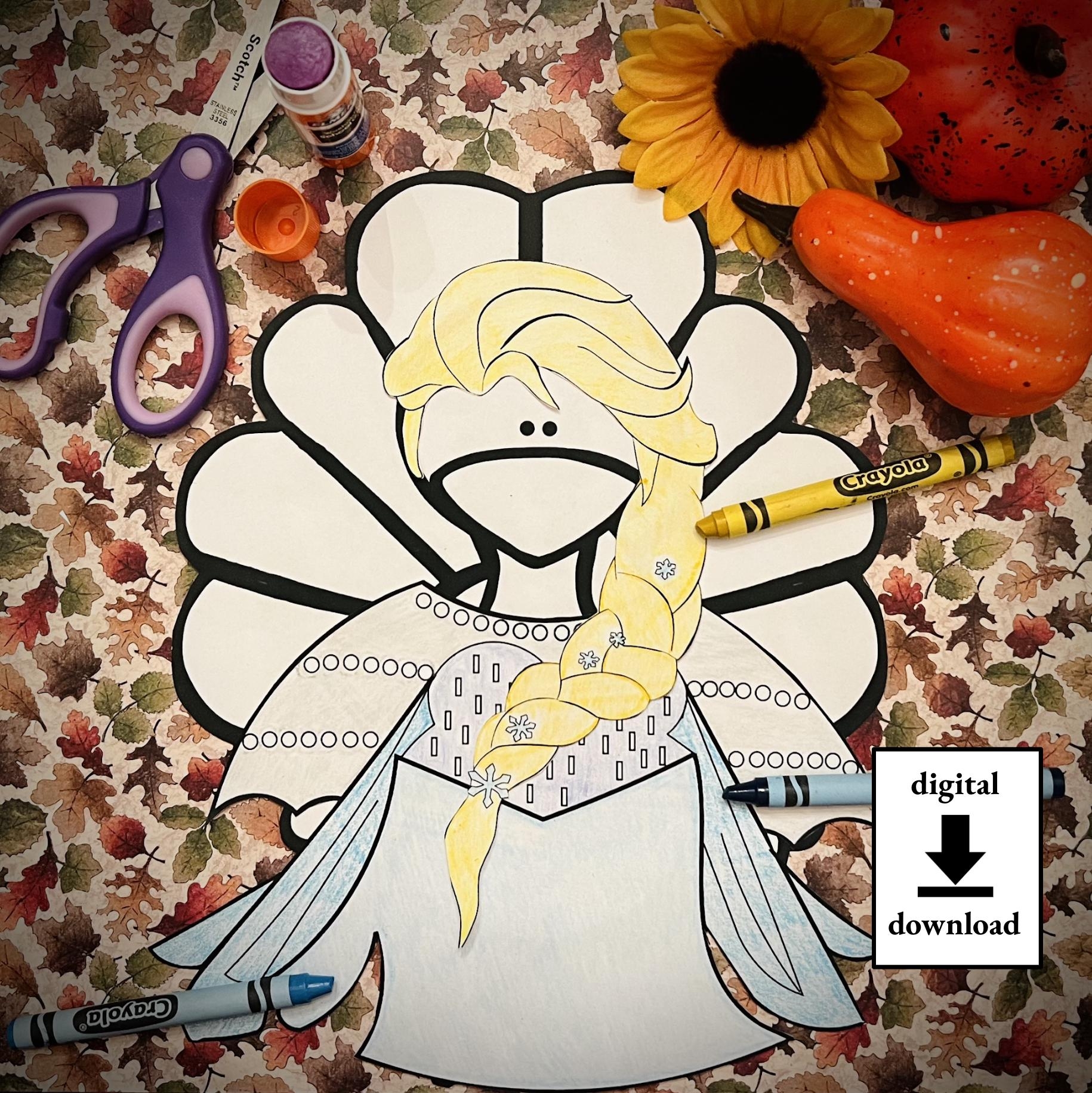 princess turkey craft template turkey in disguise printable outfits