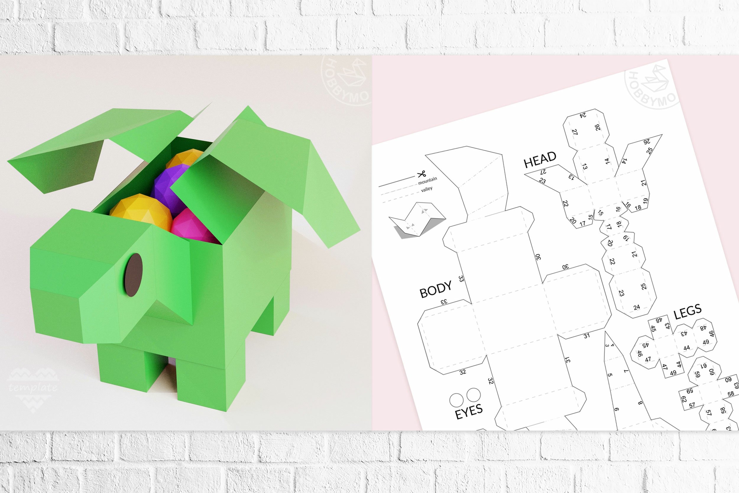 3d printable paper craft template dragon