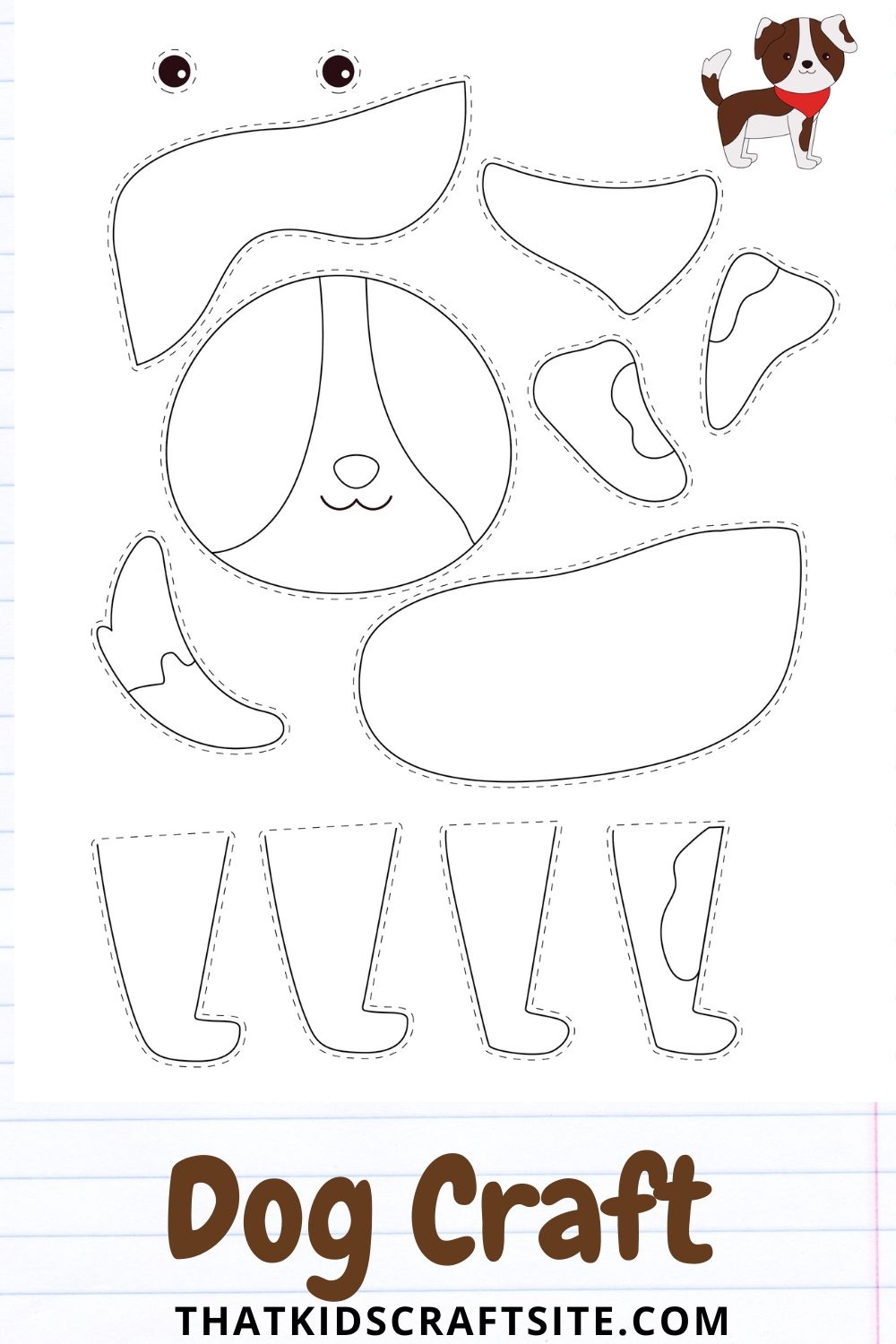 dog template craft free printable