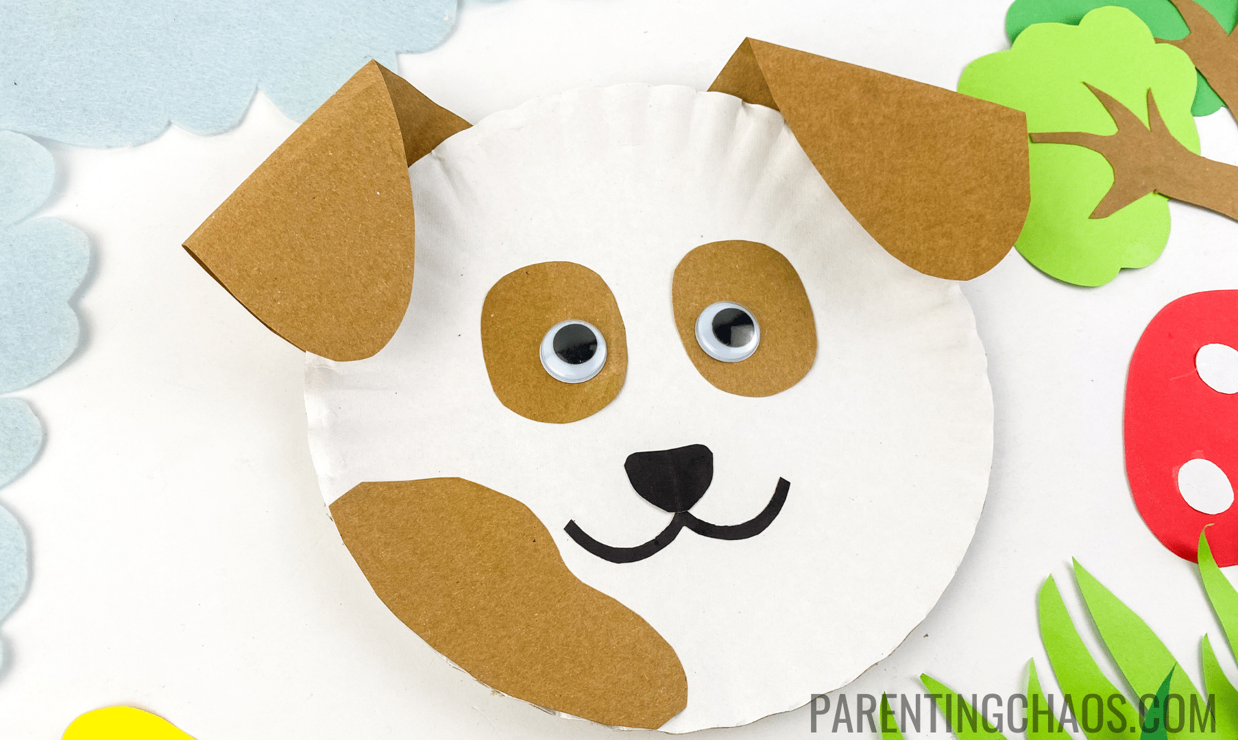 printable paper plate dog craft template