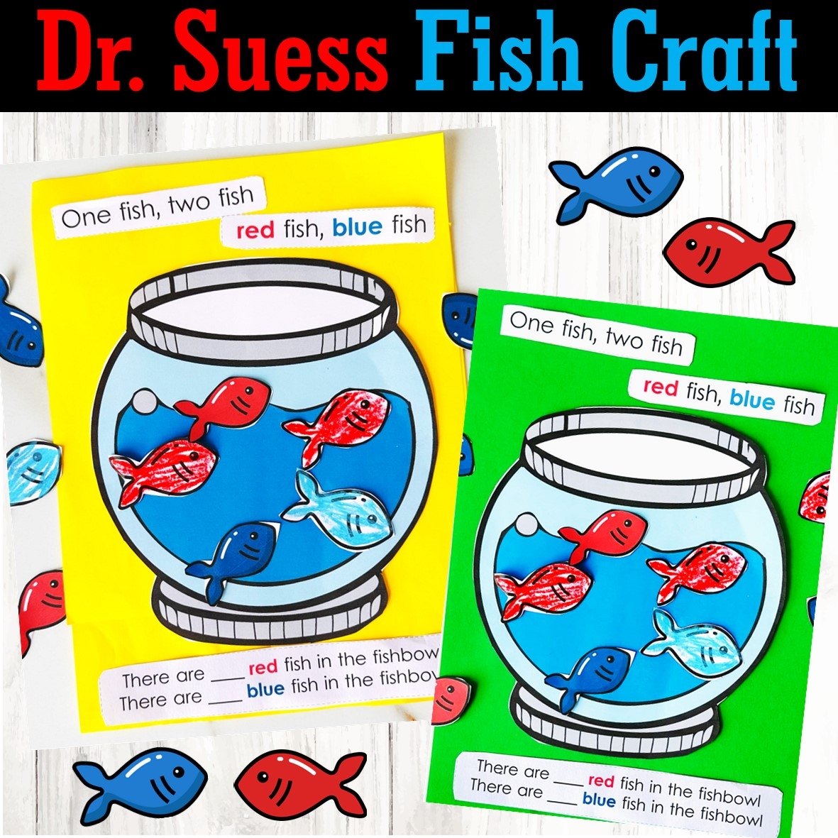 Dr Seuss One Fist Two Fish Craft For Read Across America Week Zippi Kids