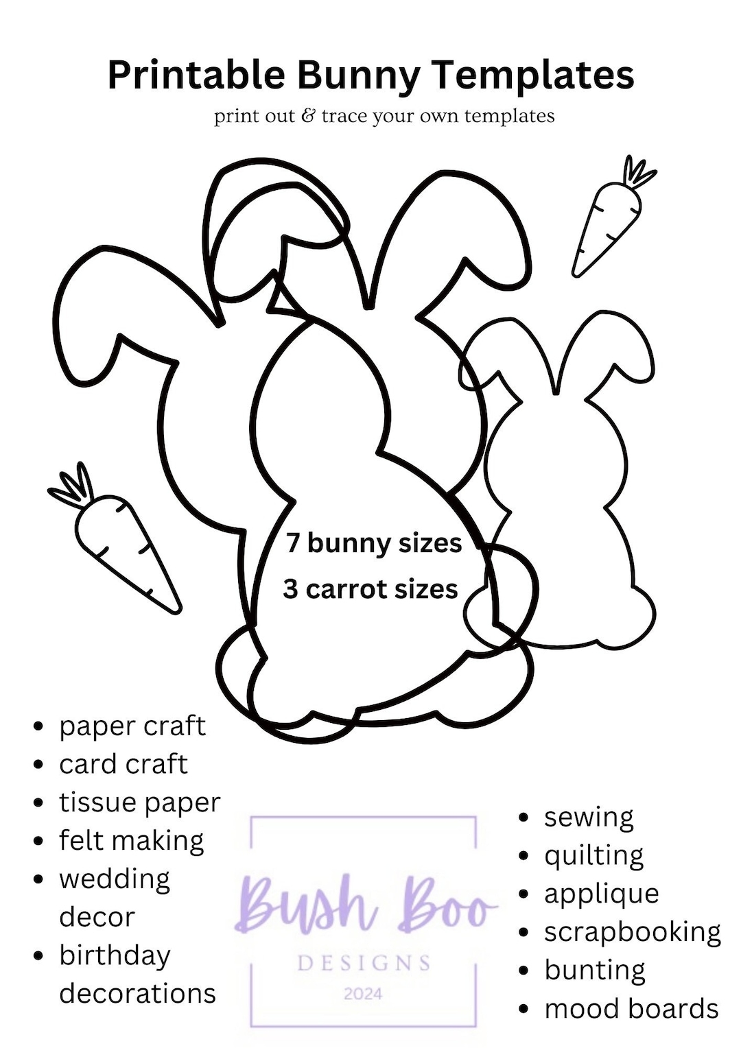 Easter Bunny Templates To Print Out 4 Page Bunny Template Paper 