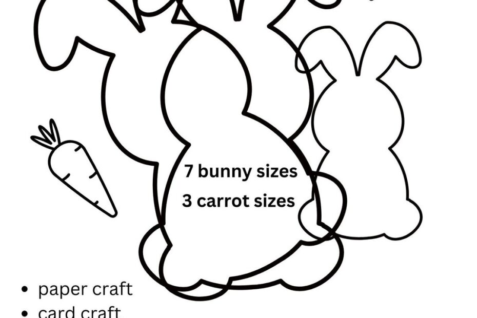 Easter Bunny Templates To Print Out 4 Page Bunny Template Paper Craft Project INSTANT PDF Download Easter Craft Project Kids Craft Activity Etsy