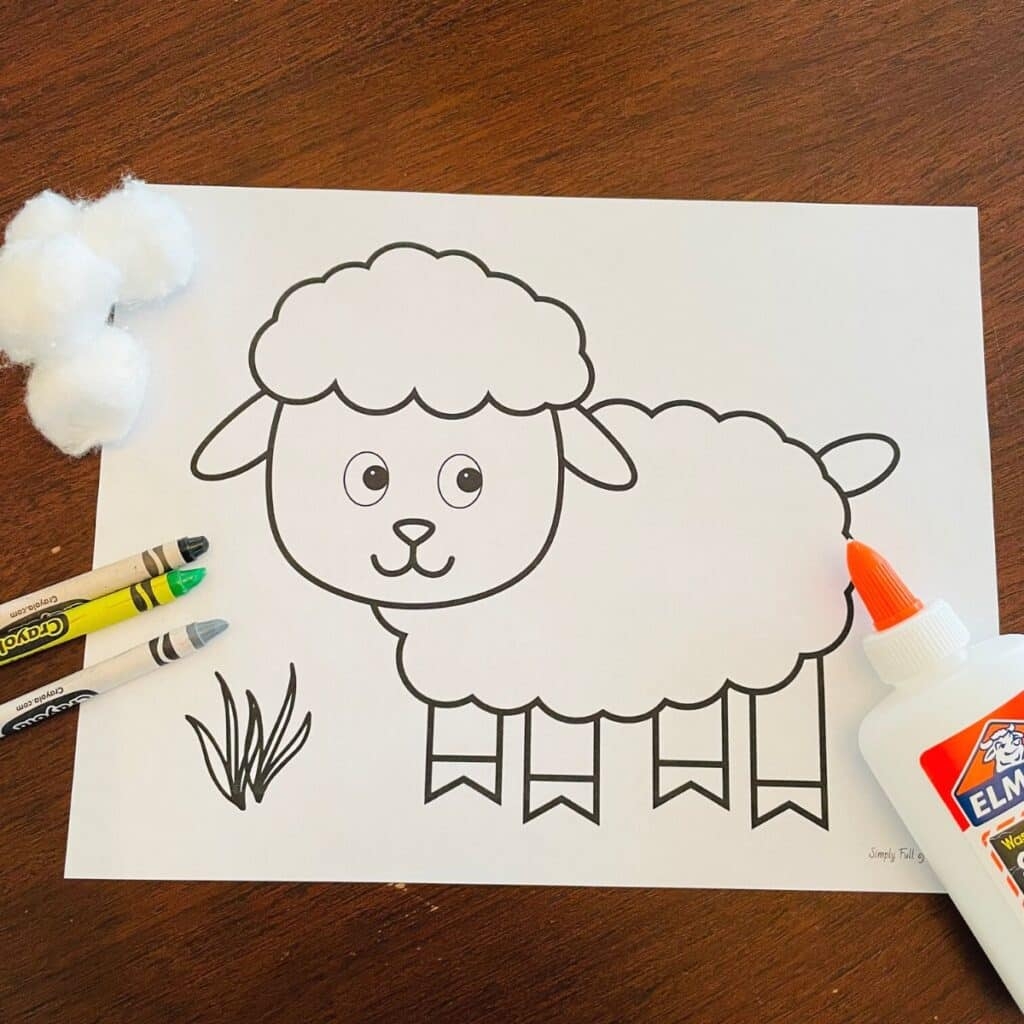 printable sheep craft template