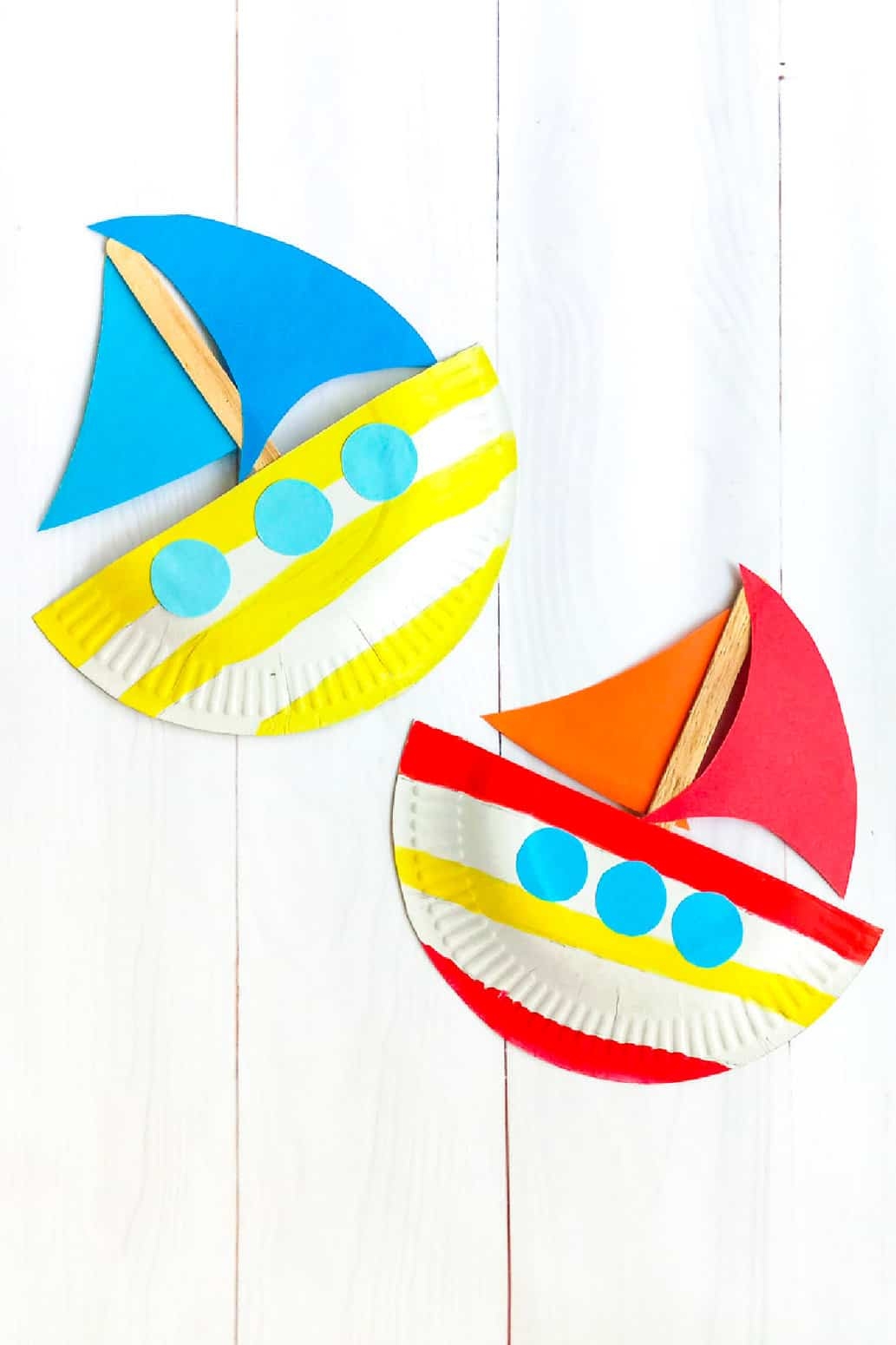 Easy Paper Plate Boat Craft For Kids Made With HAPPY