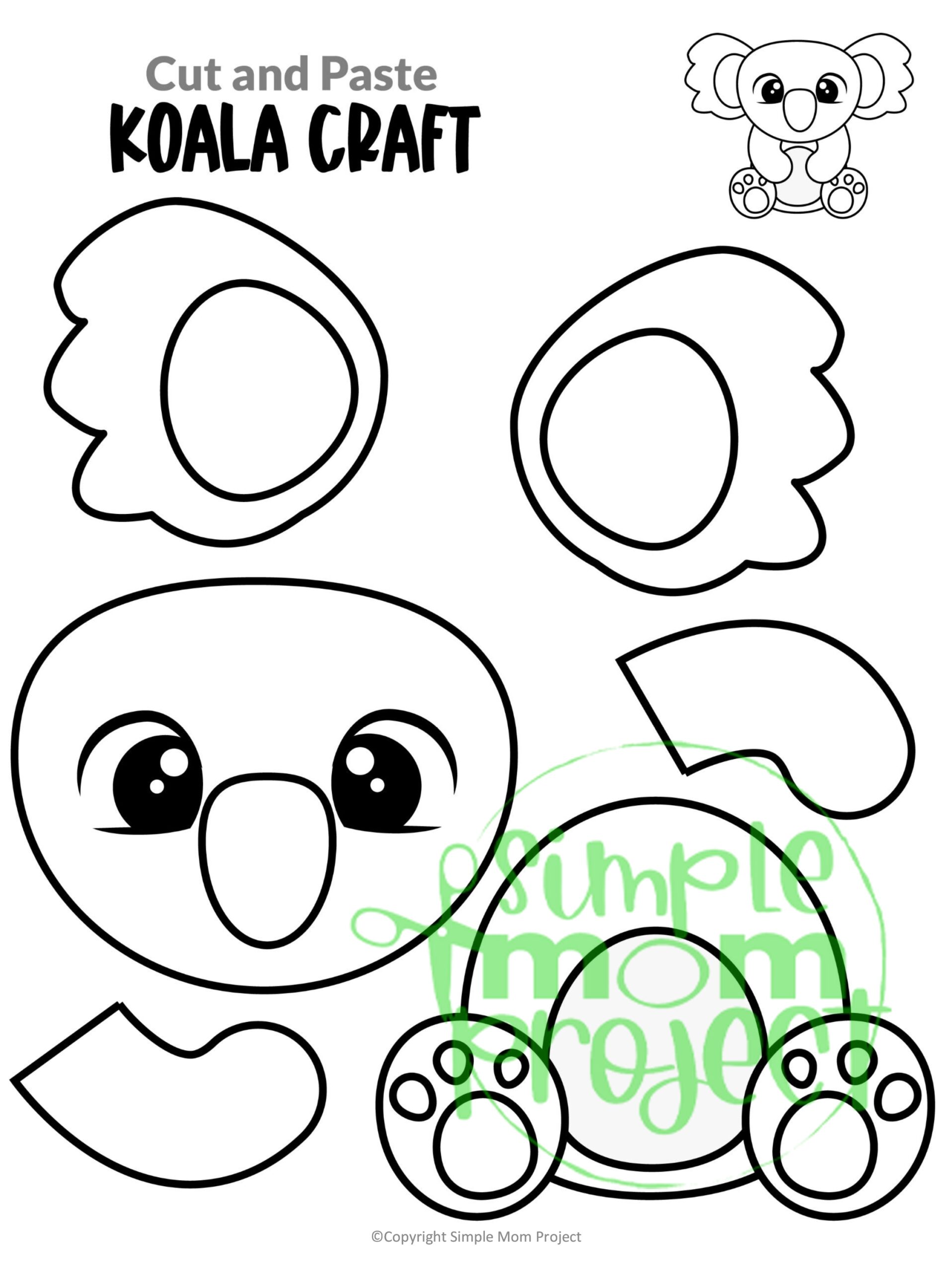 Easy Printable Crafty Koala Cut And Paste Activity For Kids