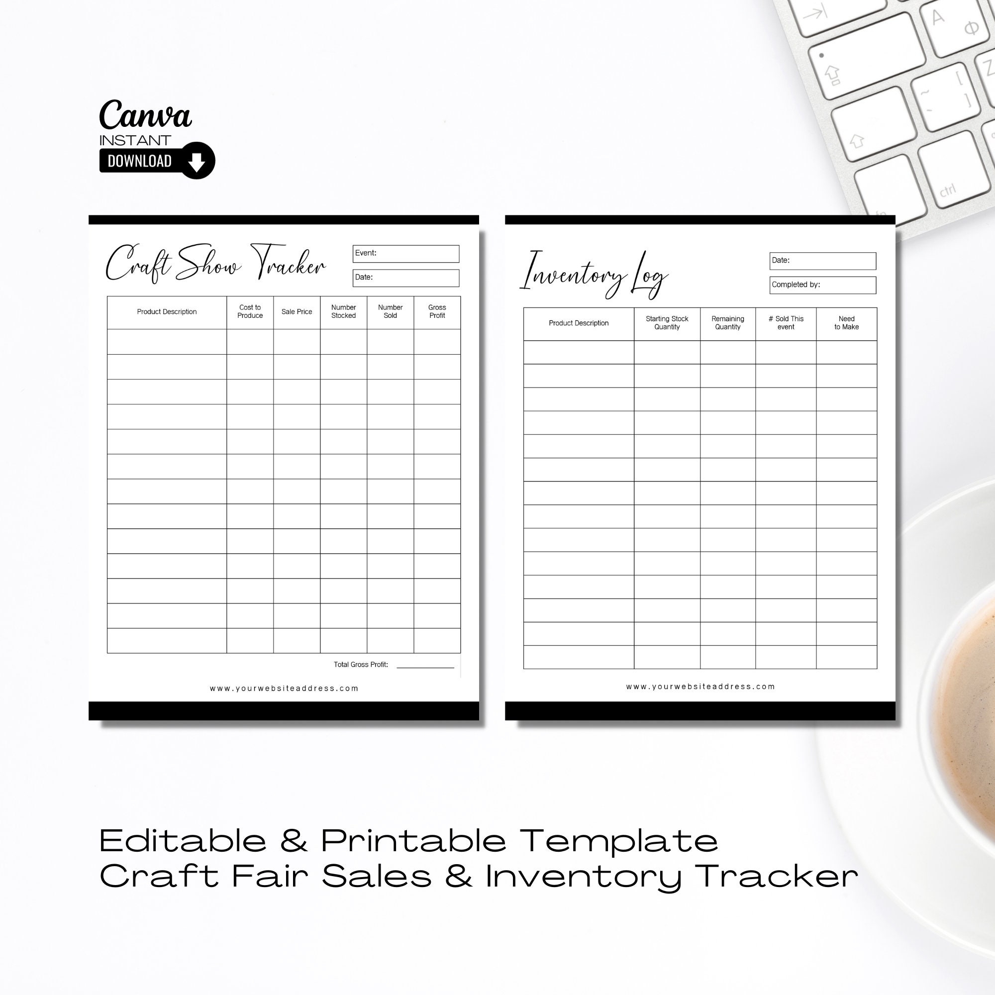 Editable Craft Show Inventory Trackertemplate Product Inventory Log Template Craft Show Sales Printable Tracker Inventory Management Etsy
