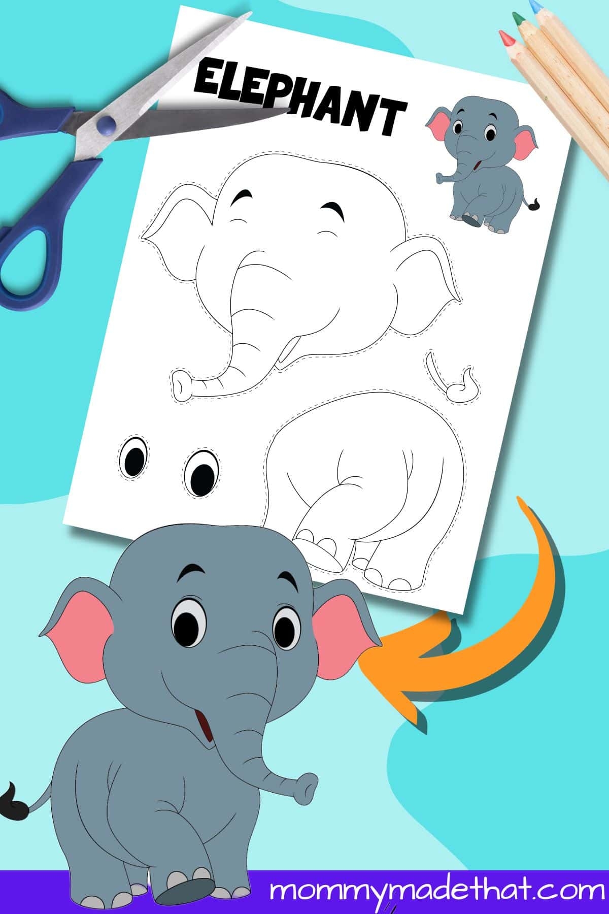 Elephant Craft Template Cut U0026 Paste Craft 