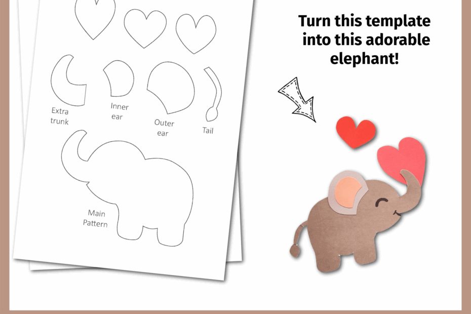 Elephant Papercraft Frosting And Glue Easy Crafts Games Recipes And Fun