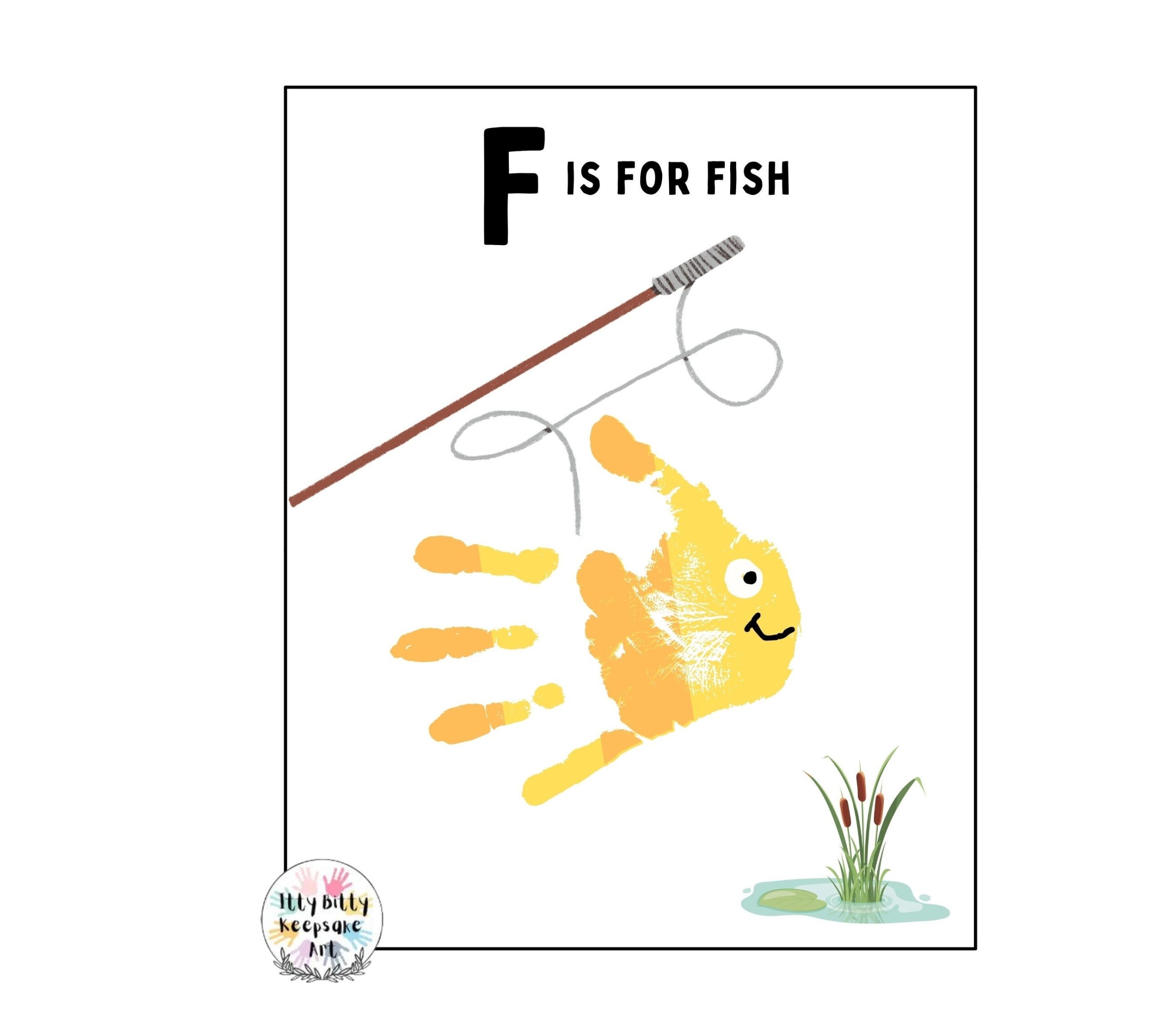 F Is For Fish Handprint Template Letter F DIY Alphabet Craft Preschool Activity Toddler Crafts Teacher Art Print Homeschool Etsy